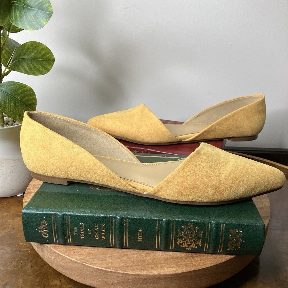 J. Crew Factory Zoe D' Orsay Flats In Bronze Ochre Mustard Yellow Sz 8.5